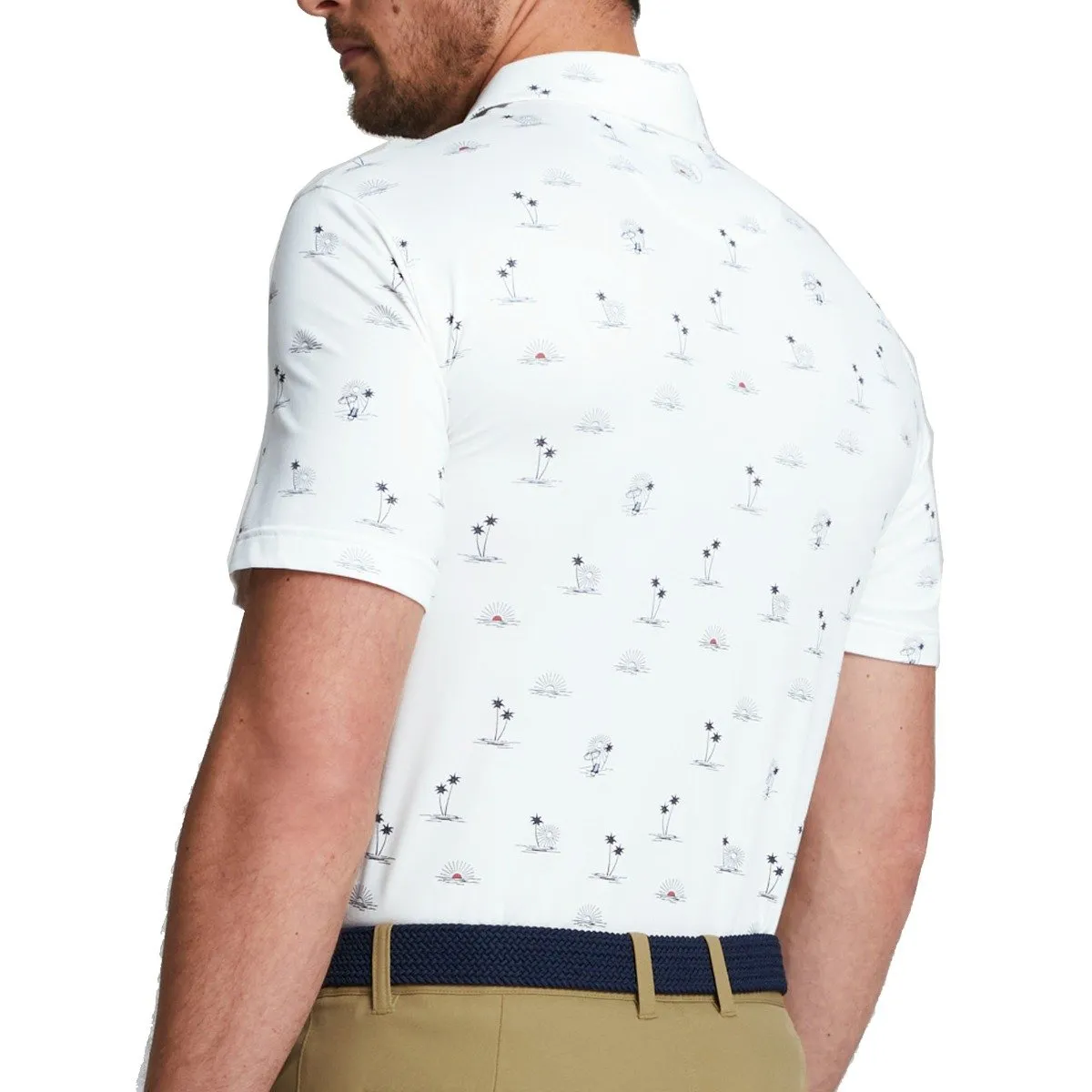 Bring the Heat Puma Cloudspun Horizons Polo Shirt - Bright White/Heartfelt