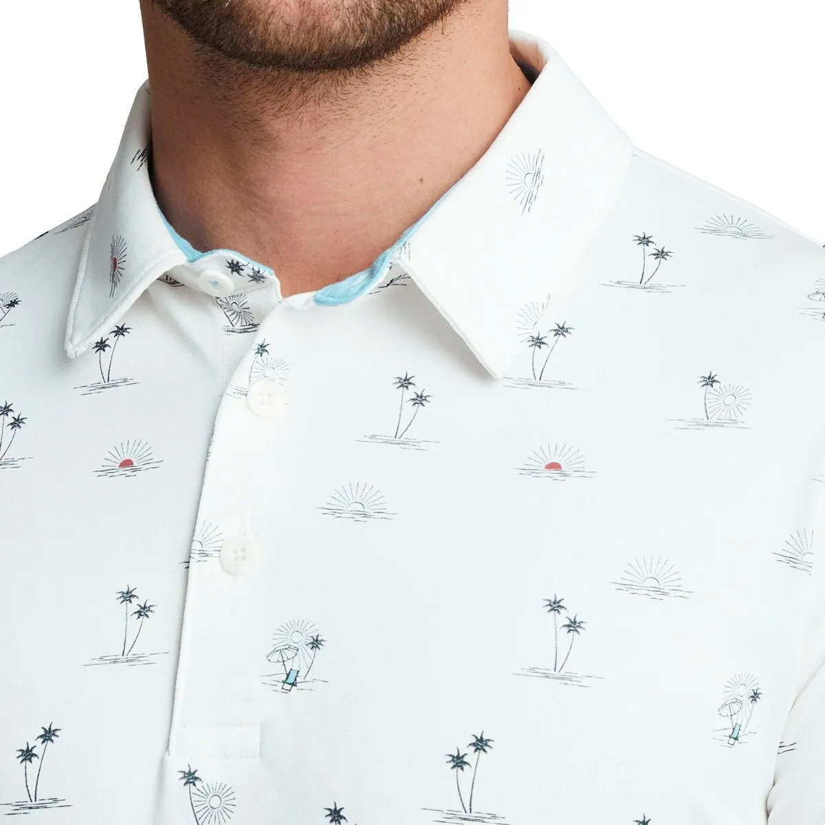 Feel the Energy Puma Cloudspun Horizons Polo Shirt - Bright White/Heartfelt