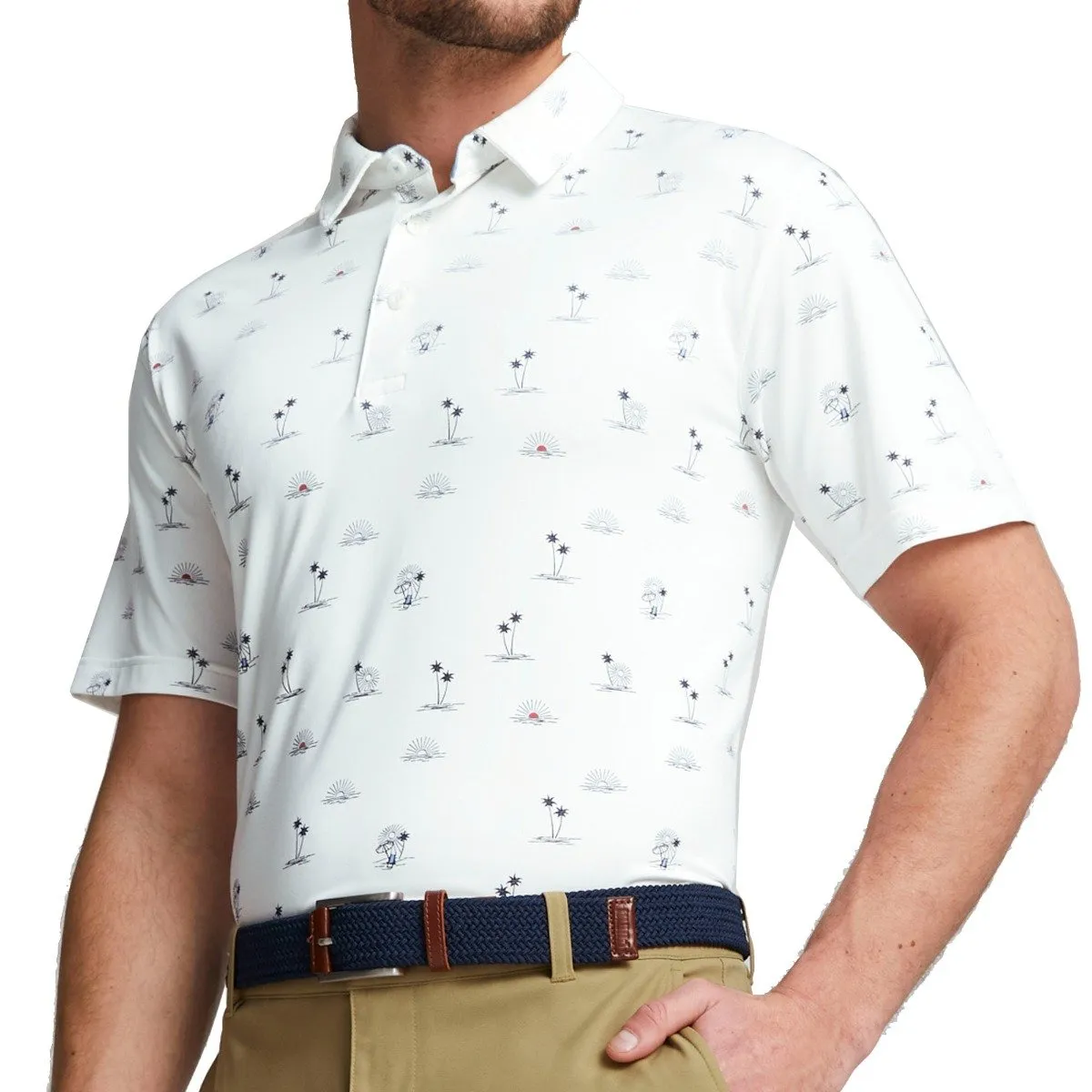 Puma Cloudspun Horizons Polo Shirt - Bright White/Heartfelt Special Offer Great Value
