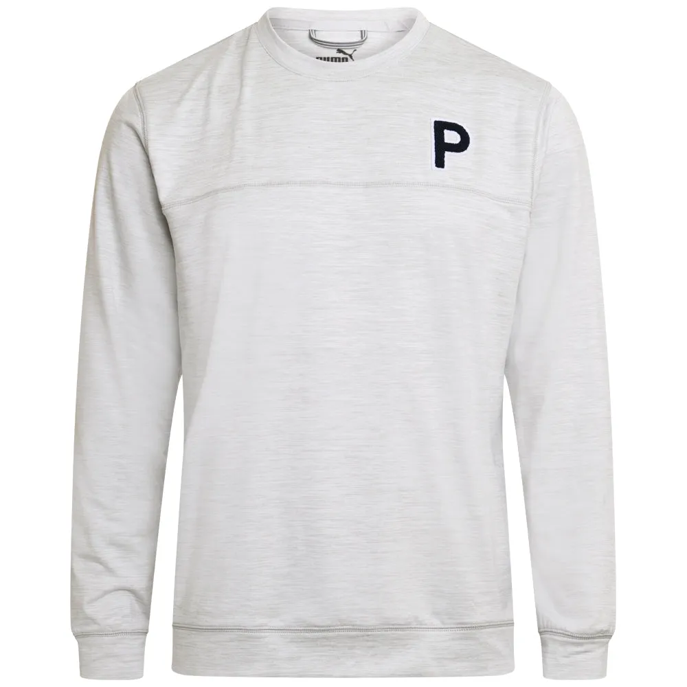 Puma Cloudspun Patch Crewneck Sweater - Ash Gray Heather Built to Move You