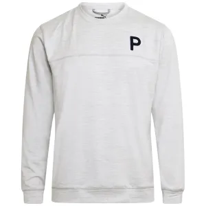 Puma Cloudspun Patch Crewneck Sweater - Ash Gray Heather Built to Move You