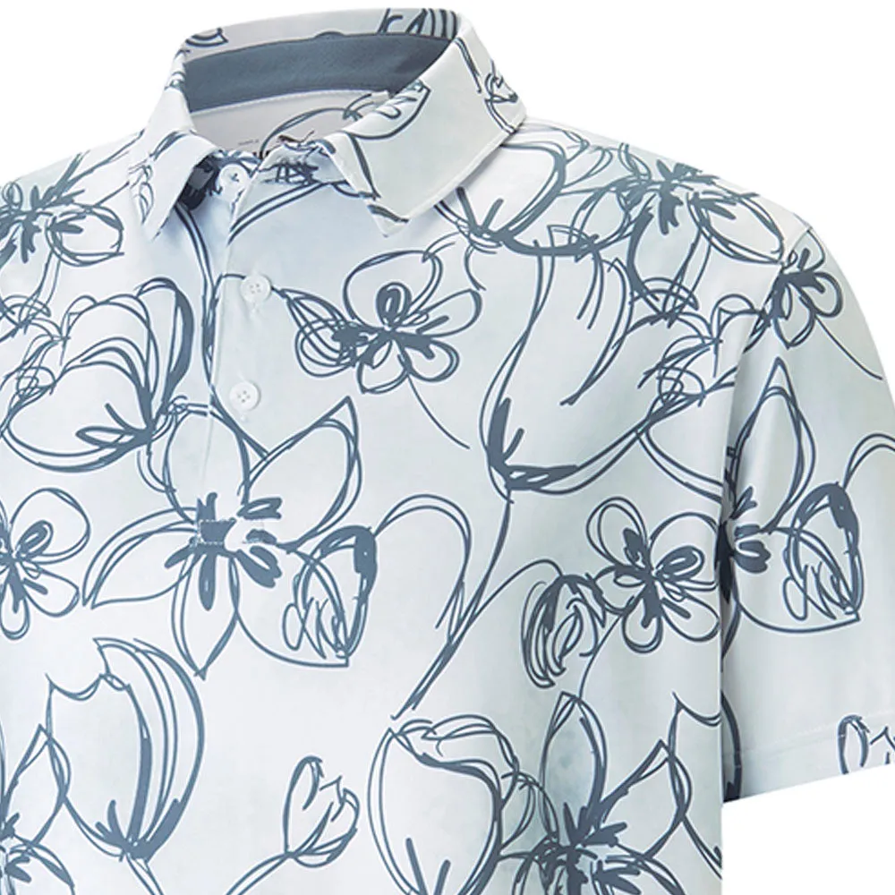 Black Friday Offer Puma Cloudspun Stems Polo Shirt - White/Blue