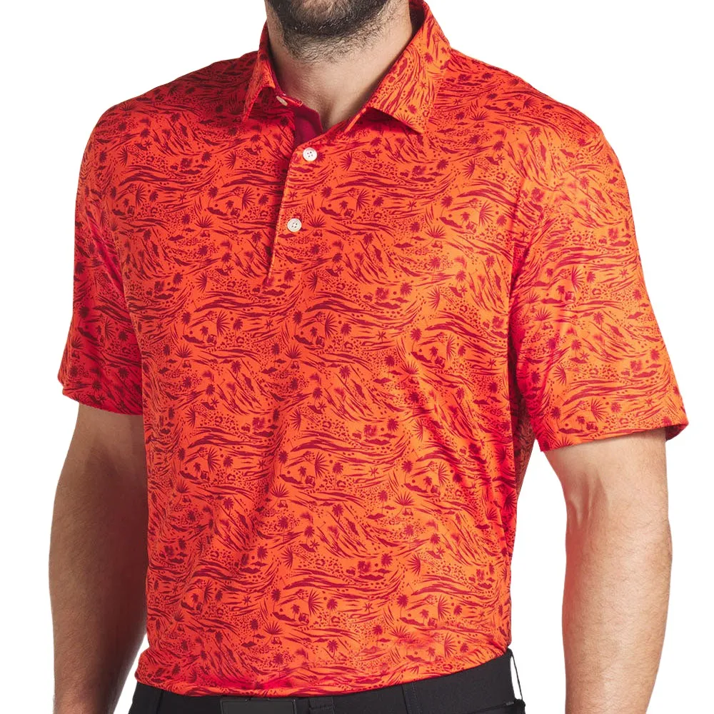 Unleash Your Power No Limits, Just Style Puma Cloudspun Watering Hole Polo Shirt - Redmazing/Intense Red