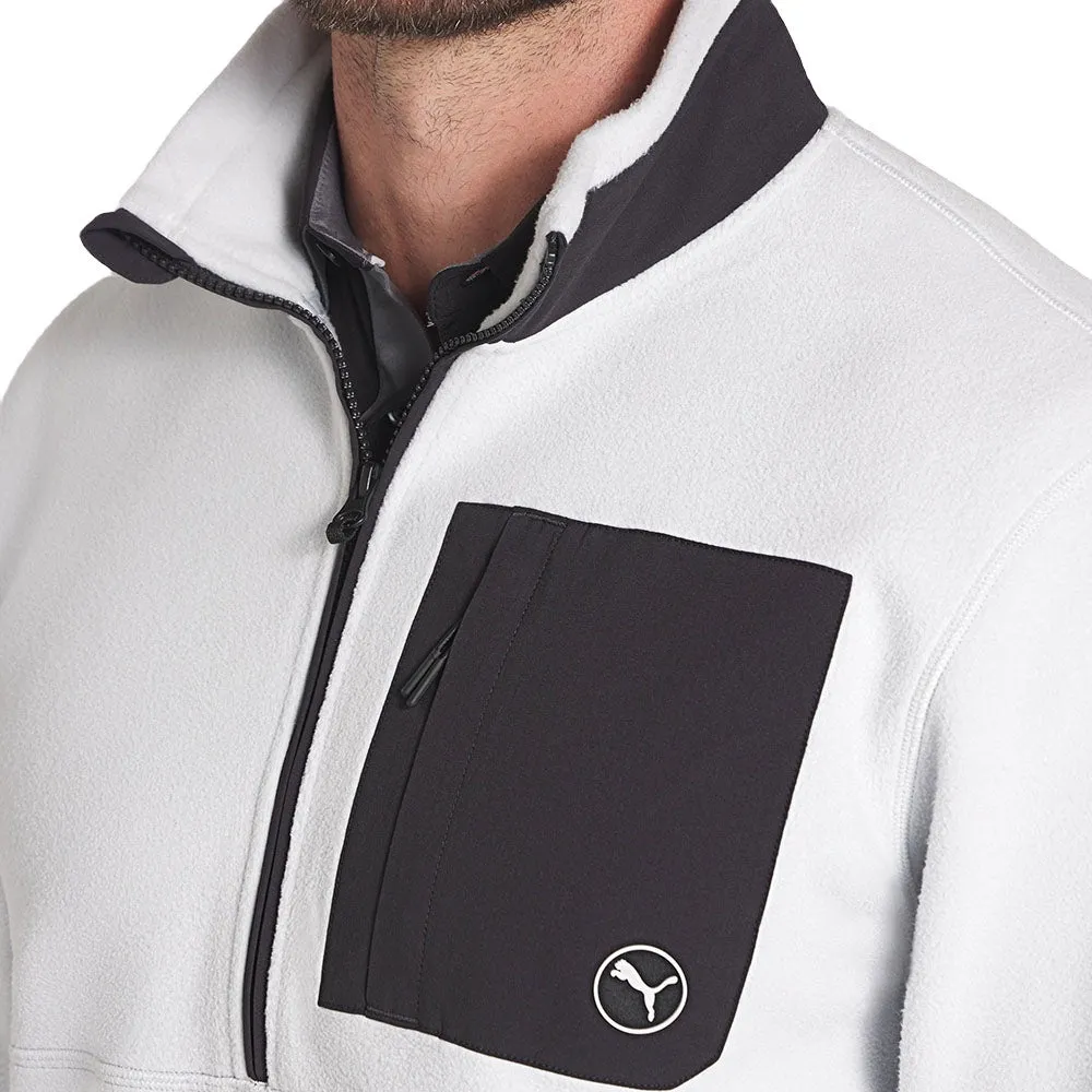Puma Fleece 1/4 Zip Sweater - Ash Gray/Puma Black Keep Going Strong