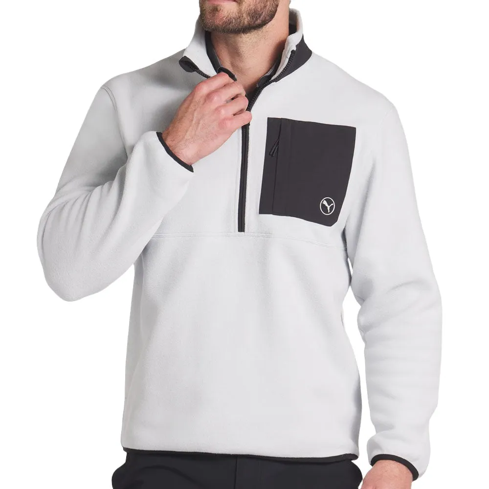 Power Every Step Puma Fleece 1/4 Zip Sweater - Ash Gray/Puma Black