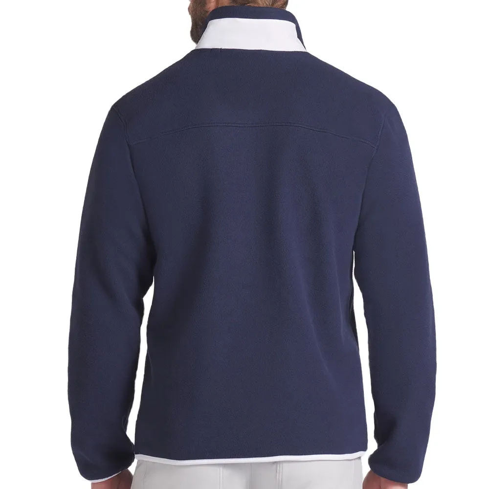 Puma Fleece 1/4 Zip Sweater - Deep Navy/White Glow Clearance Sale