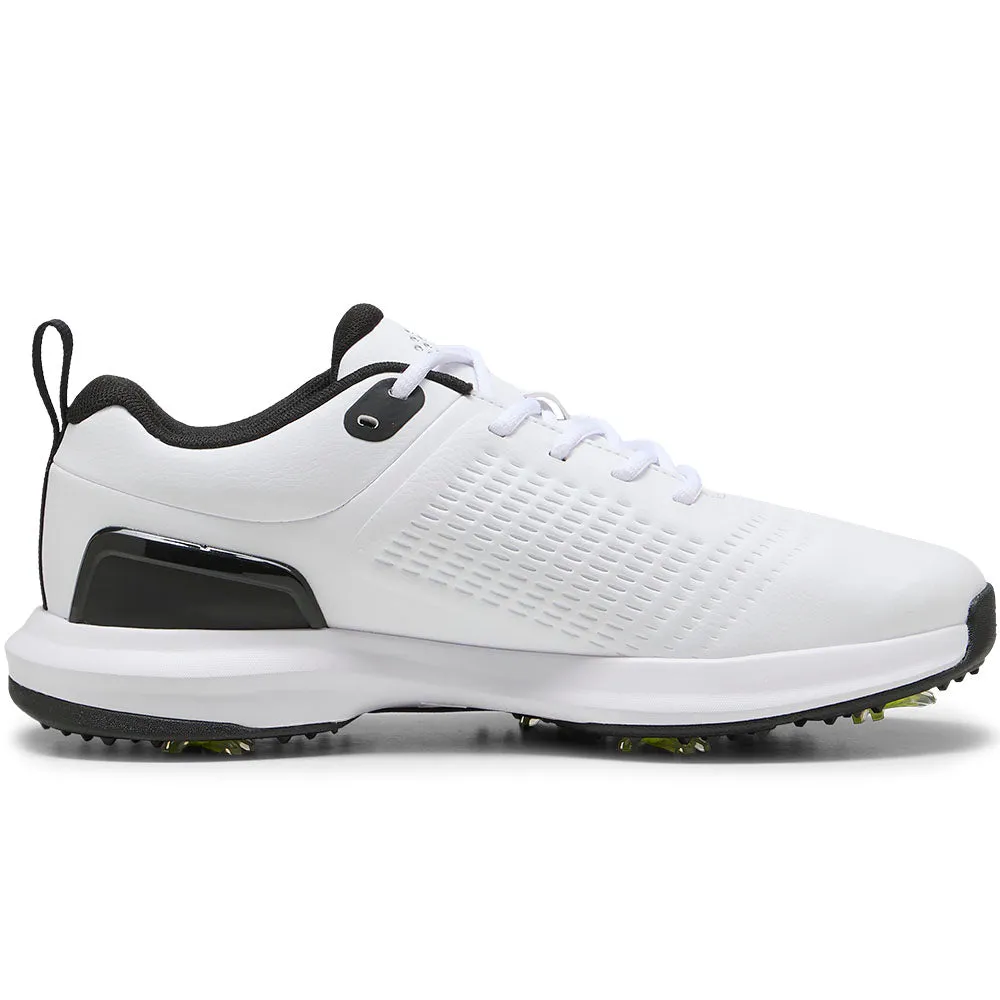 Loud Looks, Smooth Moves Steal Puma Fusion Plus Spiked Waterproof Shoes - White/Black