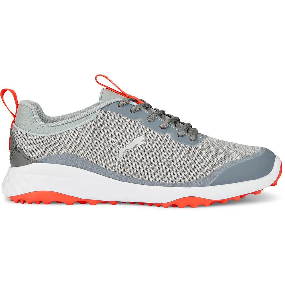 Loud Looks, Smooth Moves Lead with Style Puma Fusion Pro Spikeless Shoes - Grey/Silver/Red