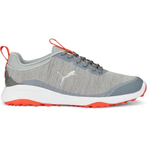 Loud Looks, Smooth Moves Lead with Style Puma Fusion Pro Spikeless Shoes - Grey/Silver/Red