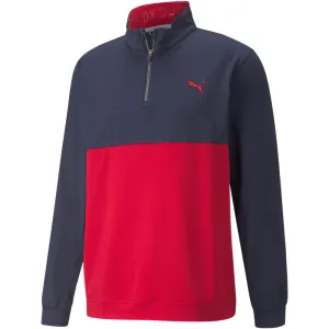 Puma Gamer Colour Block 1/4 Zip Pullover - Navy Blazer/Ski Patrol Empower Your Journey