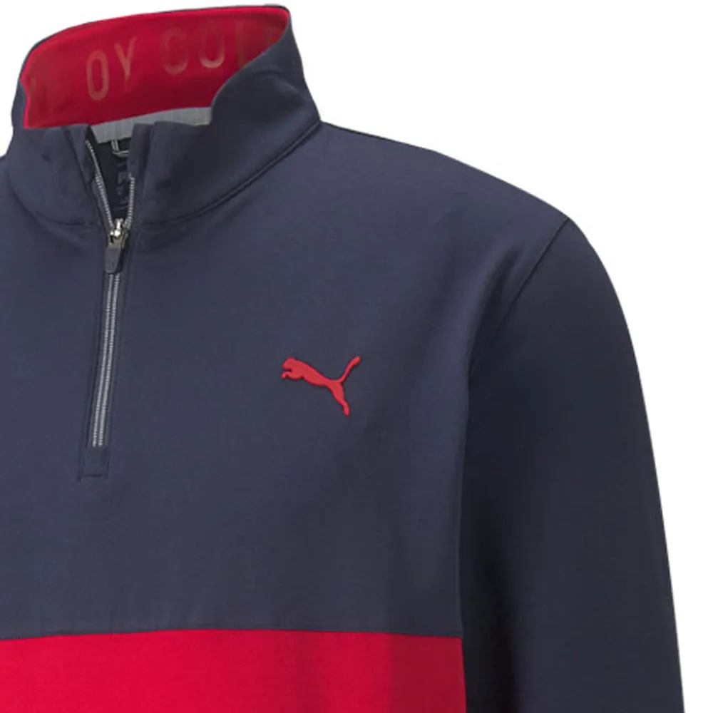 Puma Gamer Colour Block 1/4 Zip Pullover - Navy Blazer/Ski Patrol Own Every Step