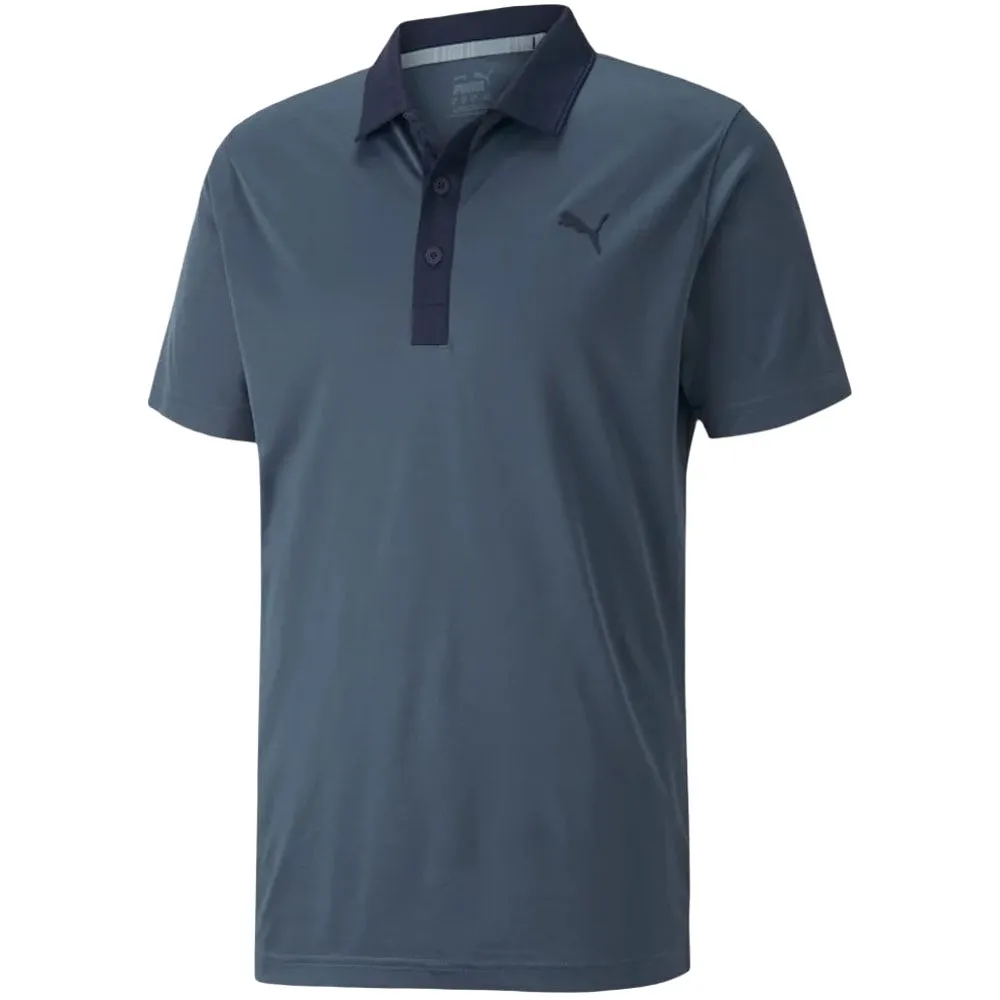 Keep Going Strong Walk Tall Puma Gamer Polo Shirt - Evening Sky/Navy Blazer