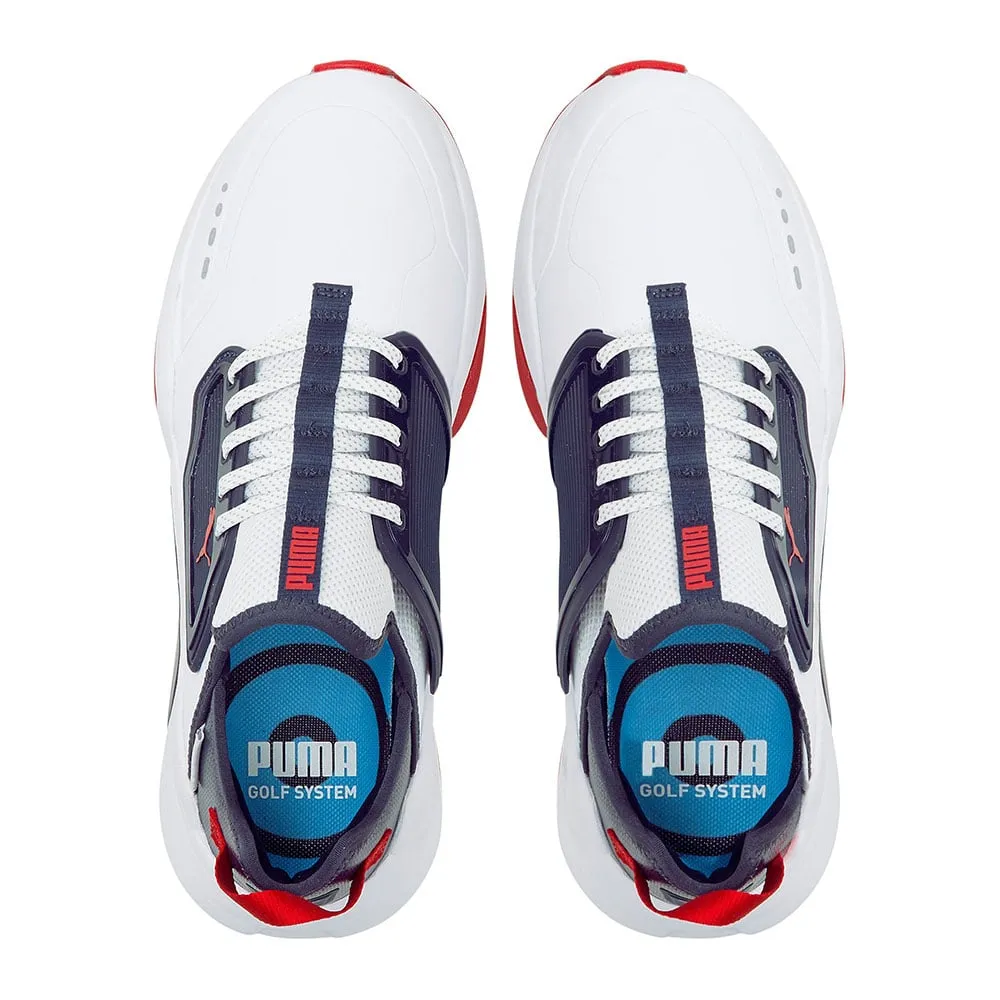 Made to Turn Heads Puma Gs.One Spikeless Waterproof Shoes - White/Navy Blazer/Ski Patrol