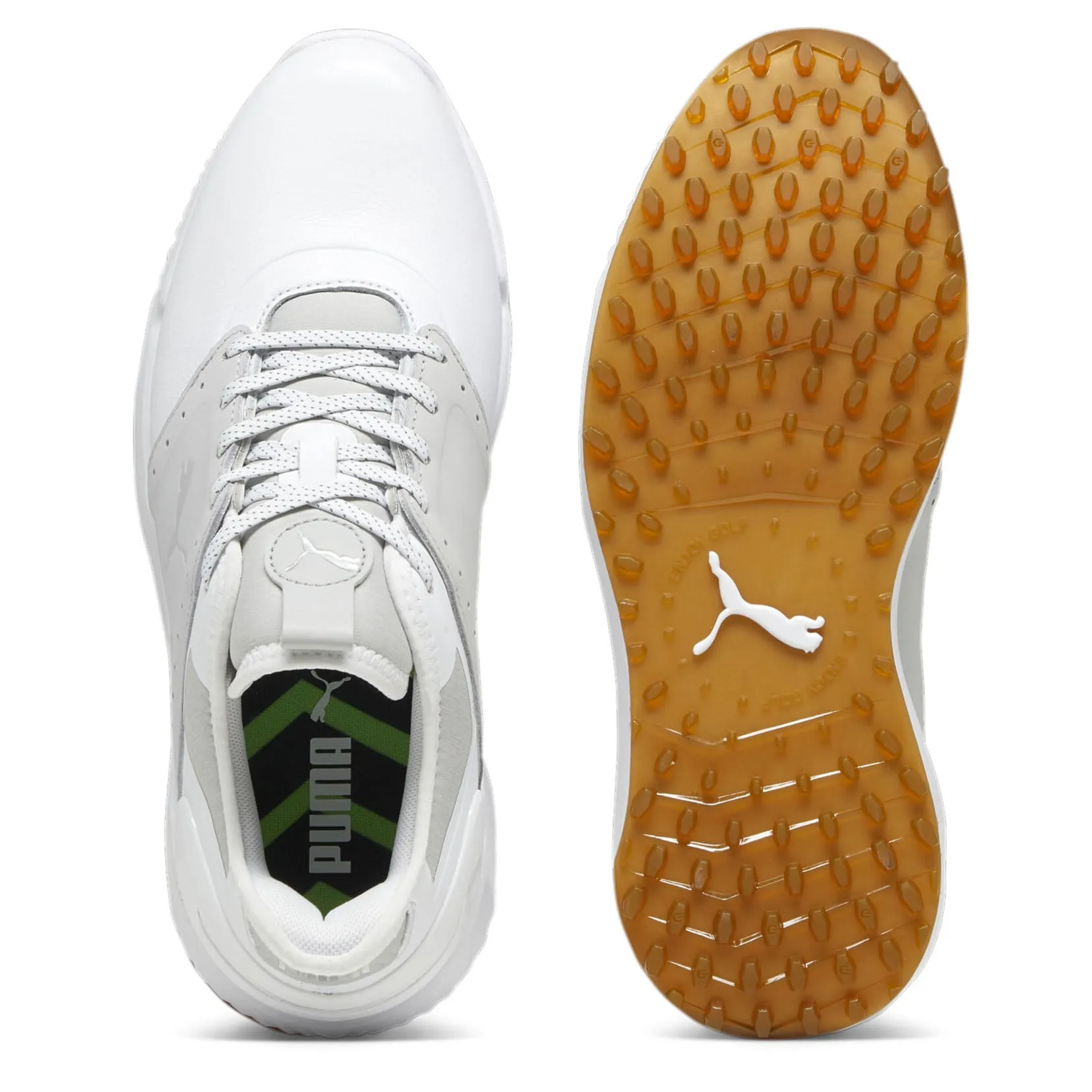 Puma Ignite Elevate Crafted Golf Shoes - Puma White/ Ash Grey Fuel Your Fire Fearlessly You