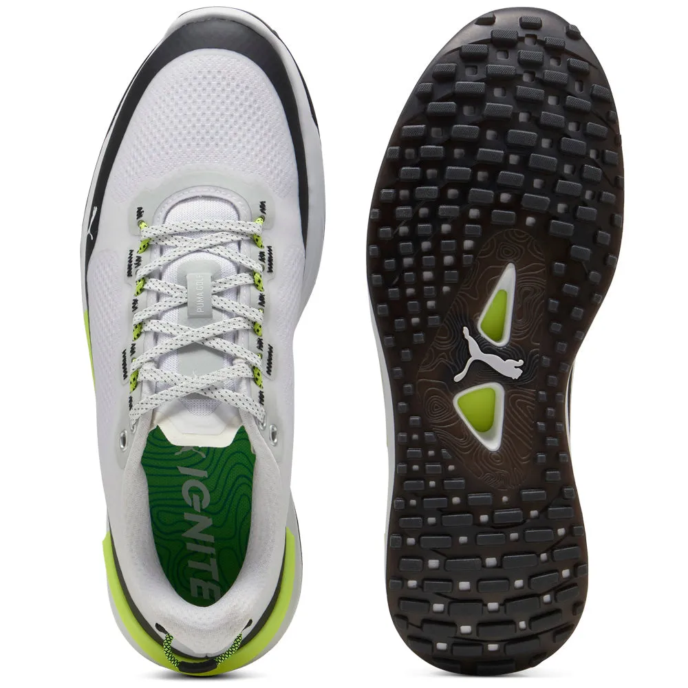 Puma Ignite Elevate X Spikeless Waterproof Shoes - White/Black/Safety Yellow Lead with Style
