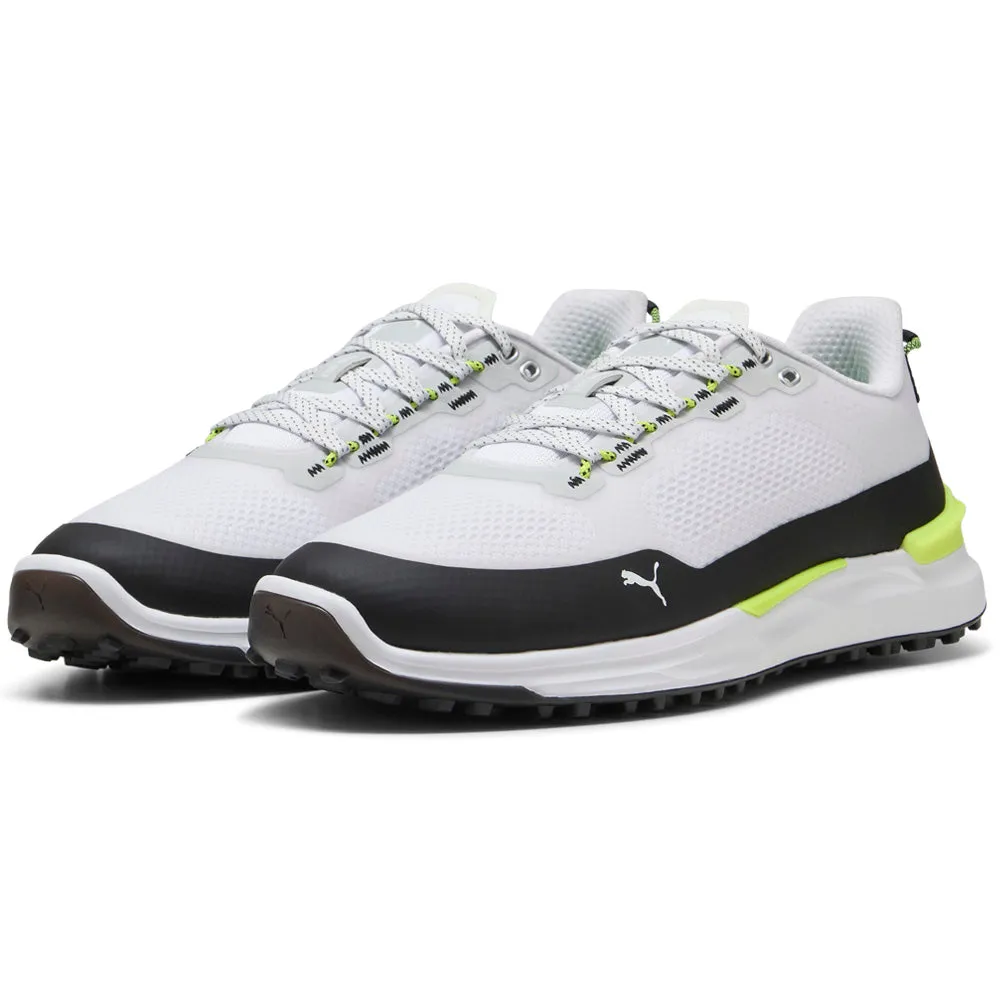 Walk with Purpose Feel the Energy Puma Ignite Elevate X Spikeless Waterproof Shoes - White/Black/Safety Yellow