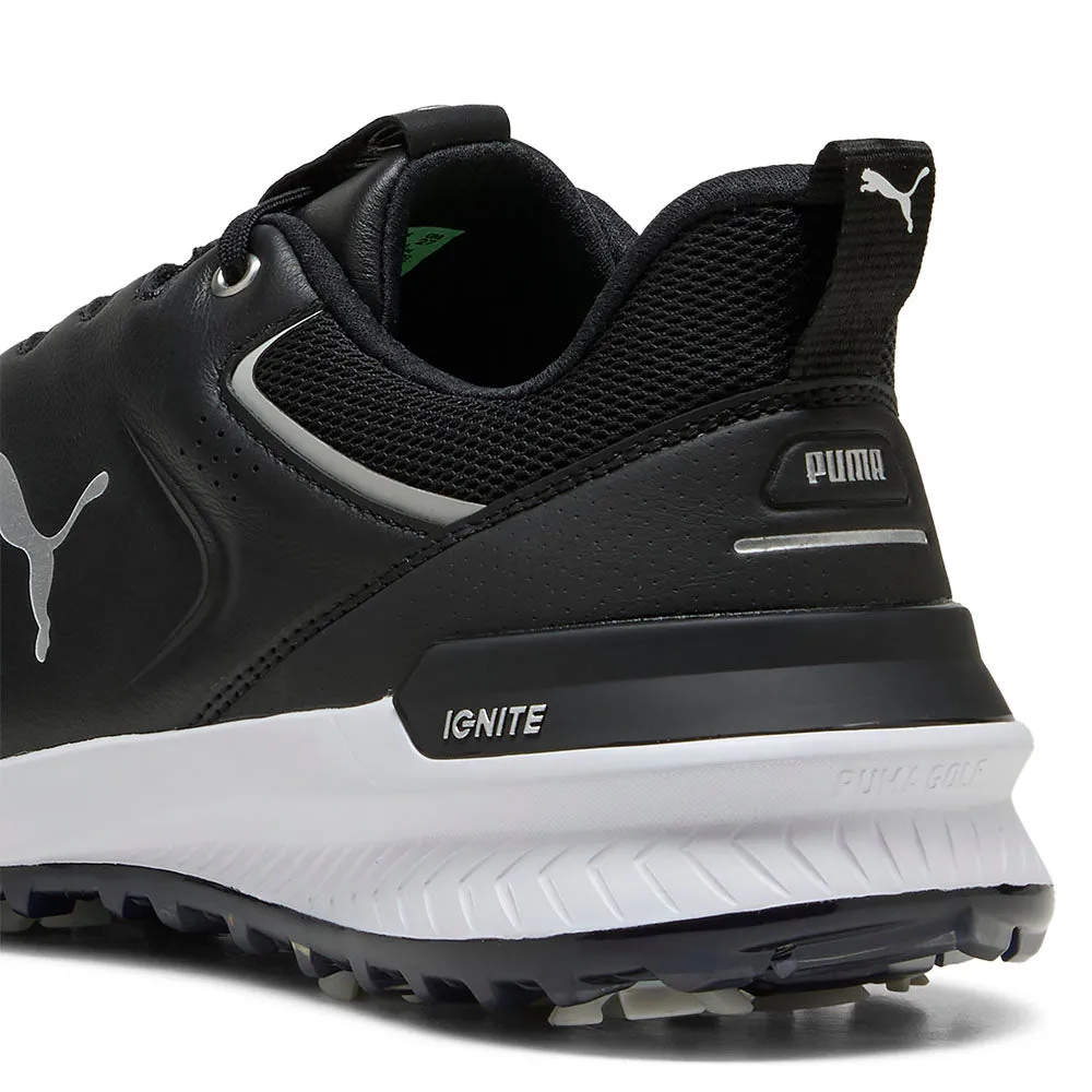 Walk with Purpose Affordable Puma Ignite Innovate Leather Spiked Waterproof Shoes - Black/Silver