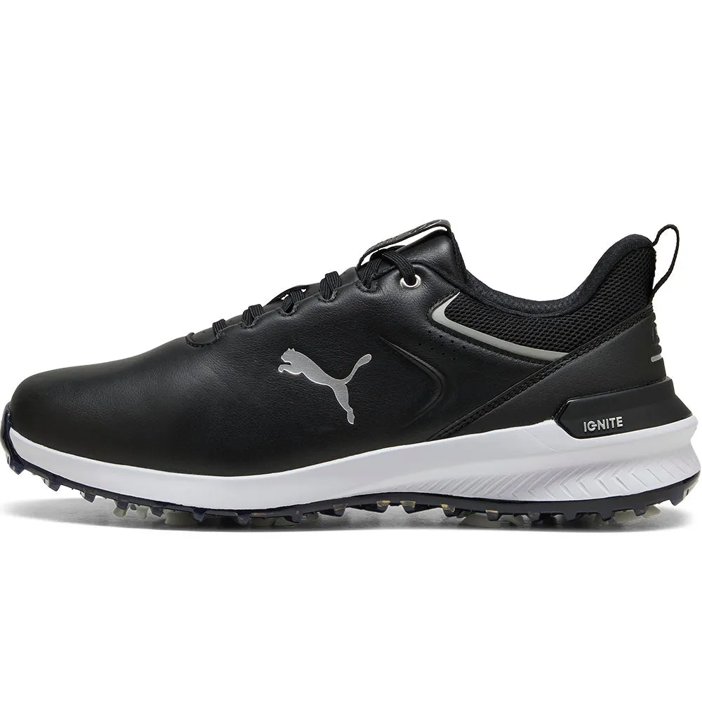 Chase What Moves You Step into the Beat Puma Ignite Innovate Leather Spiked Waterproof Shoes - Black/Silver