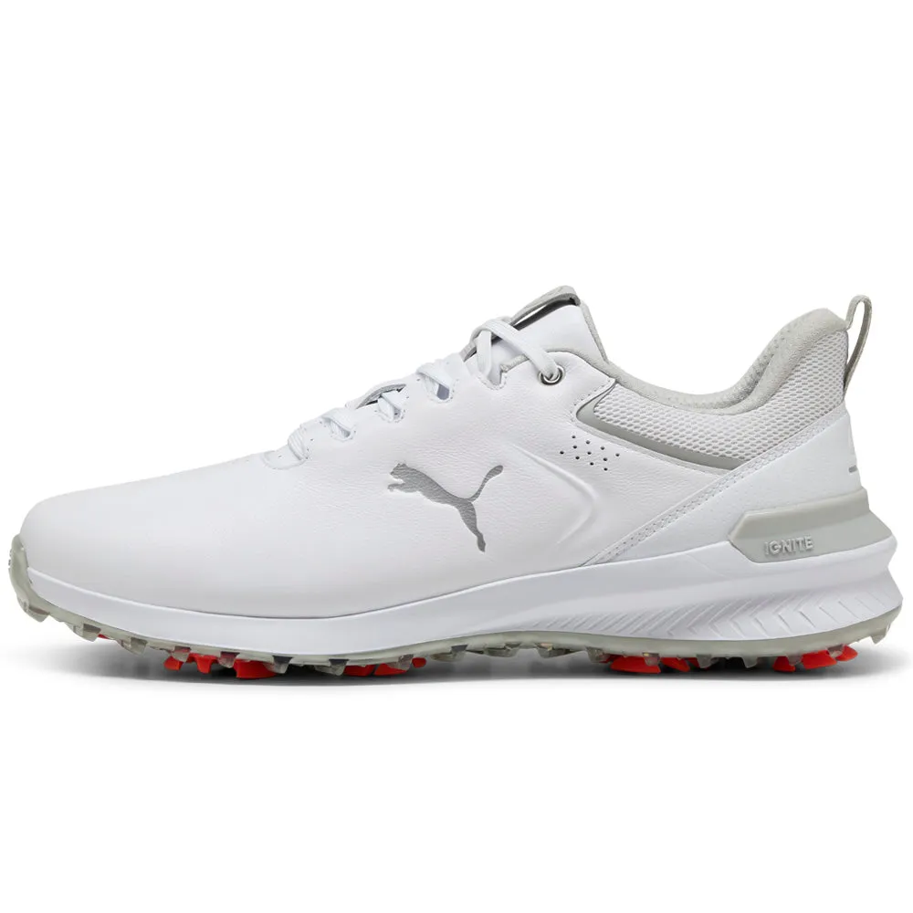 Father's Day Sale Made to Move Puma Ignite Innovate Leather Spiked Waterproof Shoes - White/Ash Gray