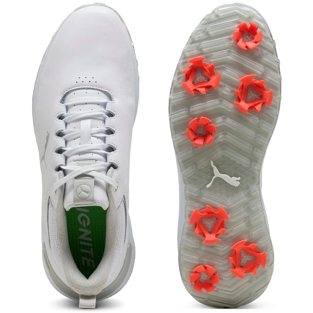 Dress from the Feet Up Puma Ignite Innovate Leather Spiked Waterproof Shoes - White/Ash Gray