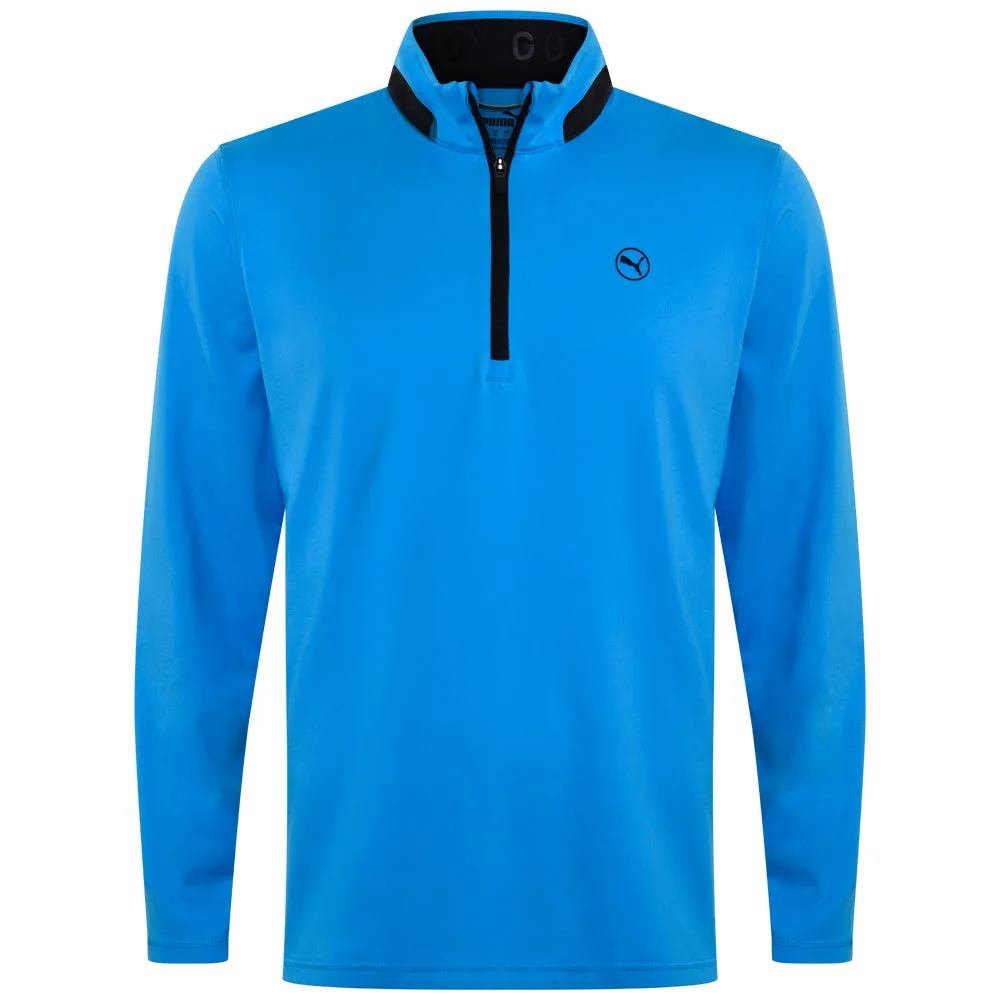 Puma Lightweight 1/4 Zip Pullover - Aqua Blue/Black Own the Vibe