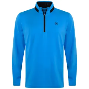 Puma Lightweight 1/4 Zip Pullover - Aqua Blue/Black Own the Vibe