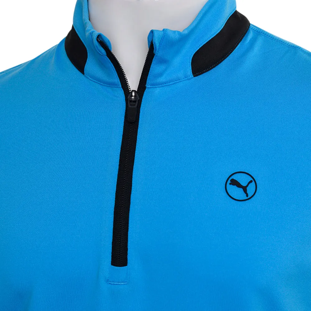 Walk with Power Thanksgiving Day Sale Puma Lightweight 1/4 Zip Pullover - Aqua Blue/Black