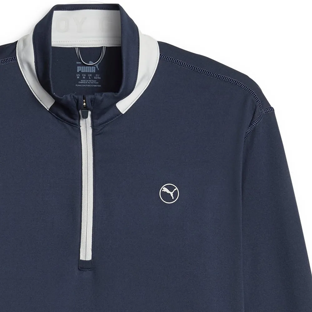 Fuel Your Fire Puma Lightweight 1/4 Zip Pullover - Navy Blazer/Ash Grey