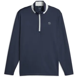 Puma Lightweight 1/4 Zip Pullover - Navy Blazer/Ash Grey Own the Vibe Keep Going Strong