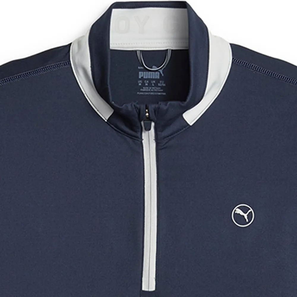 Unleash Your Power Built to Move You Puma Lightweight 1/4 Zip Pullover - Navy Blazer/Ash Grey