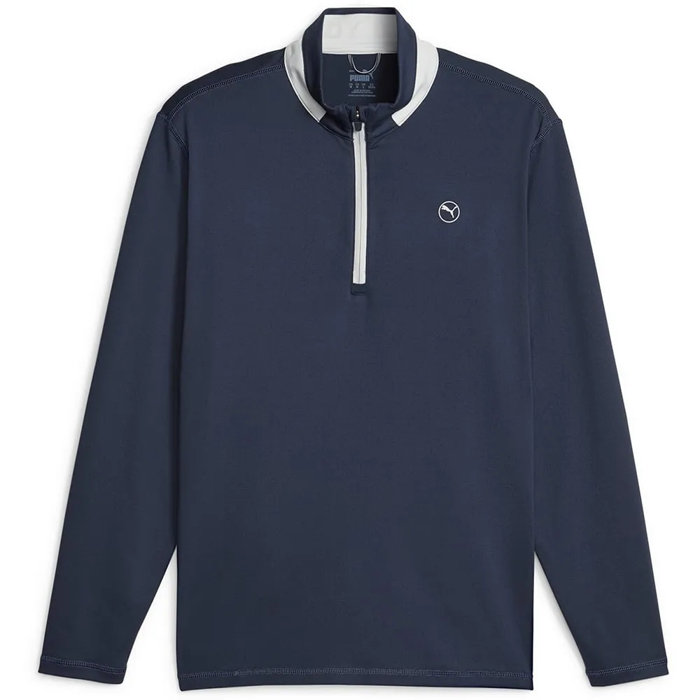 Puma Lightweight 1/4 Zip Pullover - Navy Blazer/Ash Grey Own the Vibe Keep Going Strong