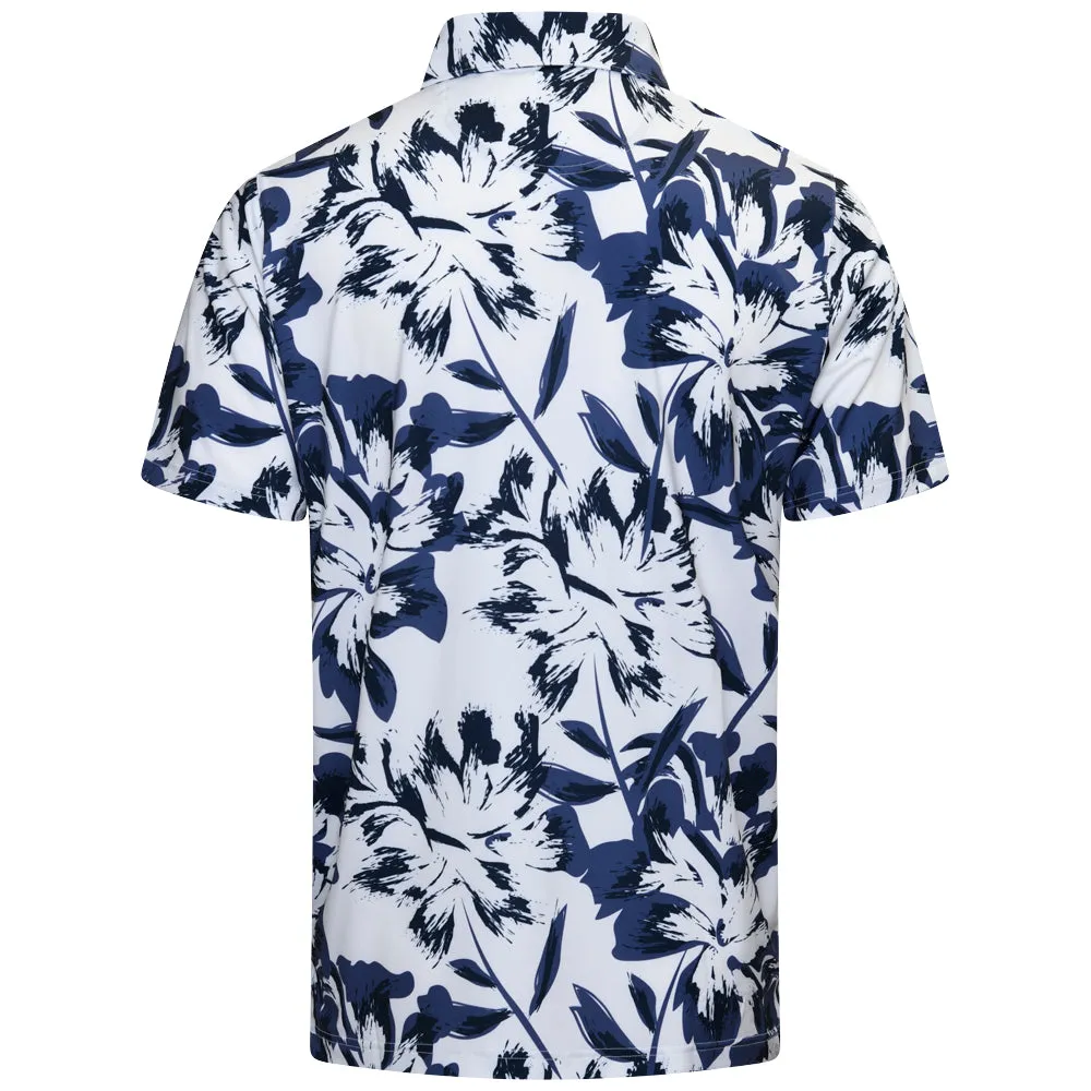 Affordable Puma Mattr Broken Flower Polo Shirt - White Glow/Blue Crystal