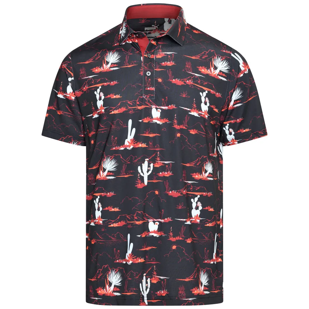 Puma Mattr Bushland Polo Shirt - Puma Black/Intense Red Big Savings Stay in Motion