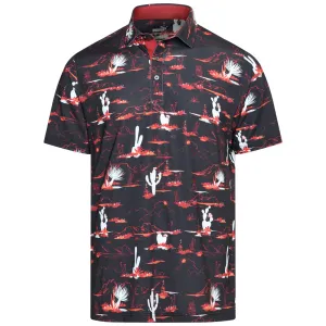 Puma Mattr Bushland Polo Shirt - Puma Black/Intense Red Big Savings Stay in Motion