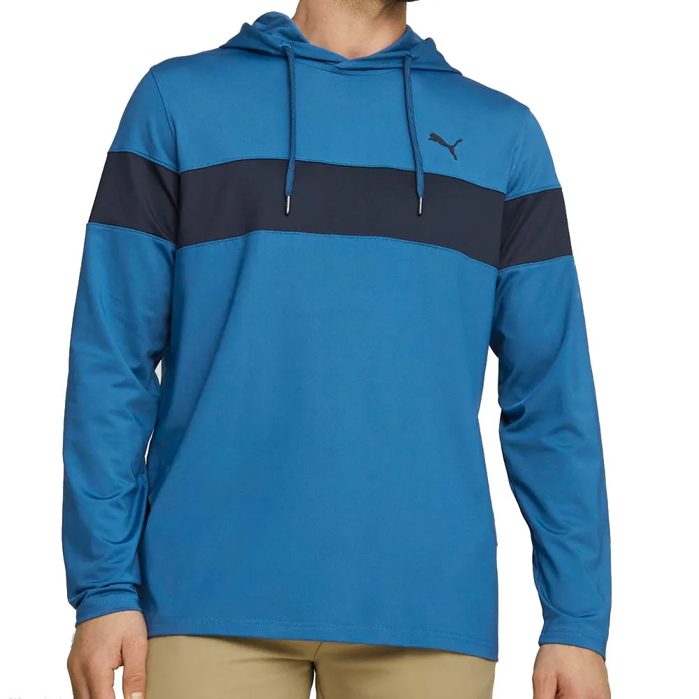 Economical Feel the Energy Puma Mattr Colourblock Hoodie - Lake Blue/Navy Blazer
