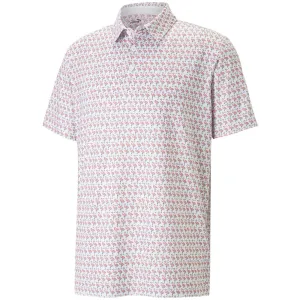 Puma Mattr Flamingo Polo Shirt - Bright White/Flamingo Pink Lead with Style Rule the Streets
