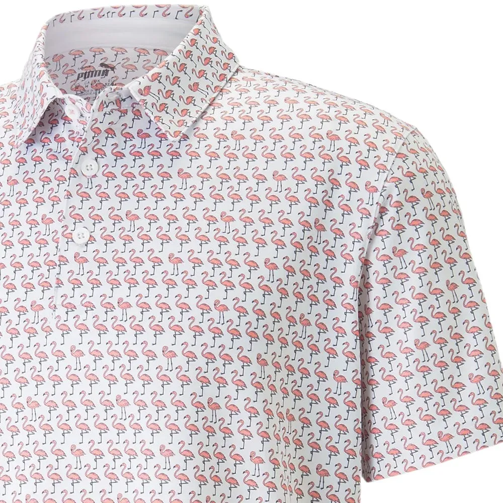 Puma Mattr Flamingo Polo Shirt - Bright White/Flamingo Pink Affordable