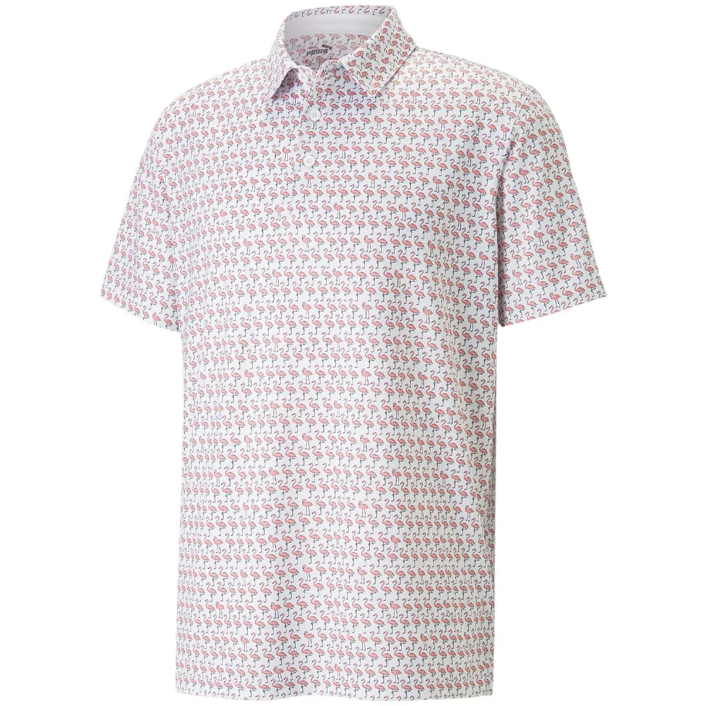 Puma Mattr Flamingo Polo Shirt - Bright White/Flamingo Pink Lead with Style Rule the Streets