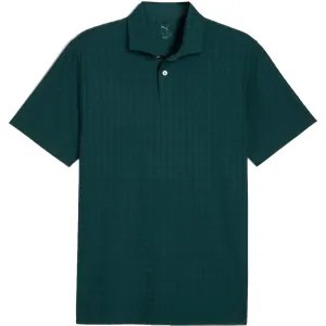Own the Moment Puma Mattr Houndstooth Polo Shirt - Green Terrain