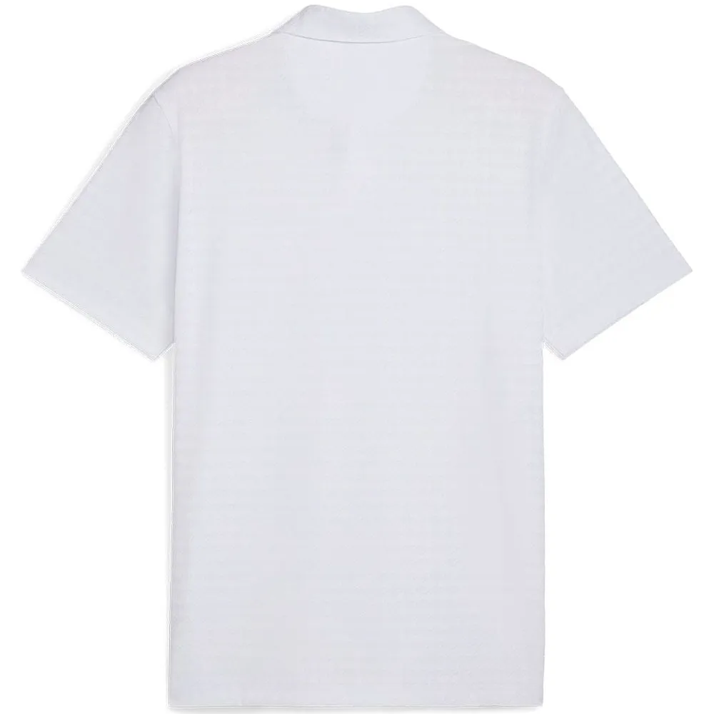 Puma Mattr Houndstooth Polo Shirt - White Glow Sweetest Day Sale
