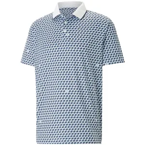 Push Beyond Limits Black Friday Sale Puma Mattr Love/H8 Polo Shirt - Bright White/Navy Blazer