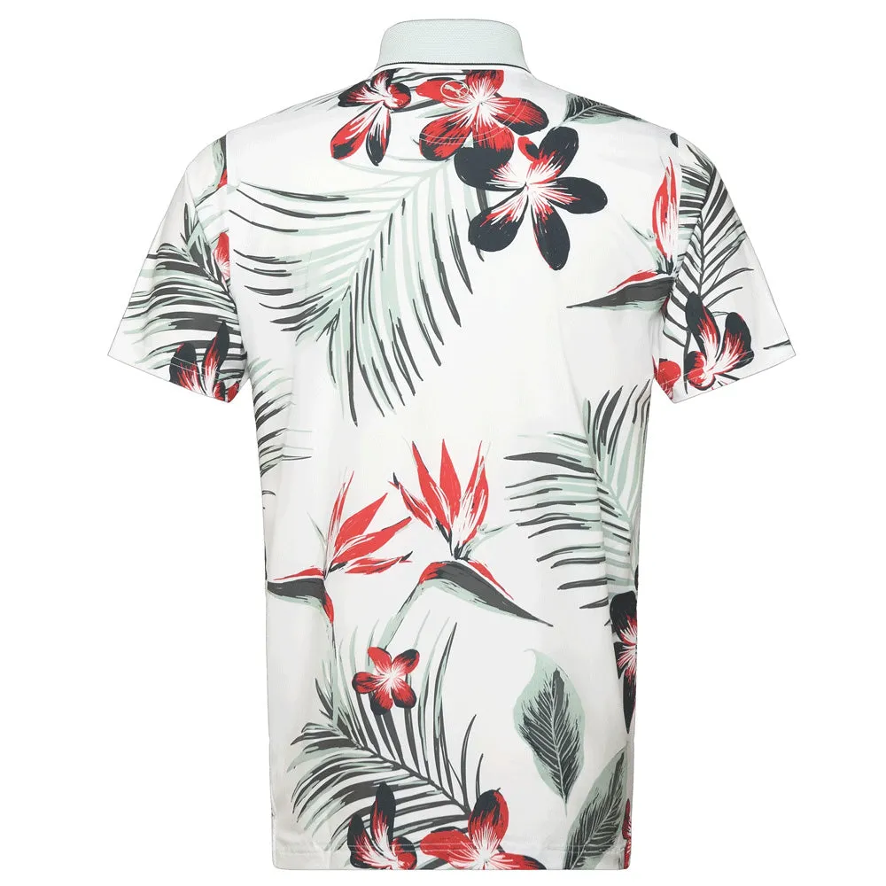 Walk with Power Made to Turn Heads Puma Mattr Luau Polo Shirt - White Glow/Red Fire
