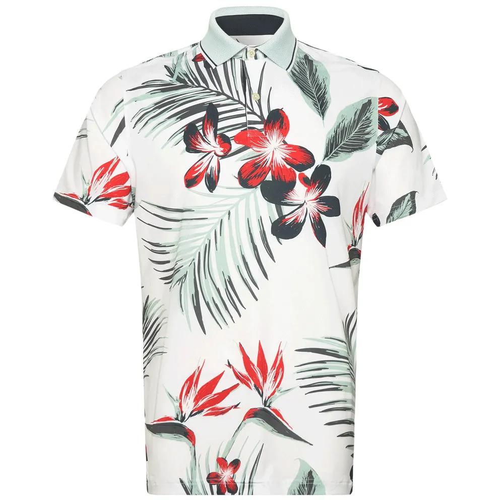 Puma Mattr Luau Polo Shirt - White Glow/Red Fire Dress from the Feet Up Christmas Eve Sale