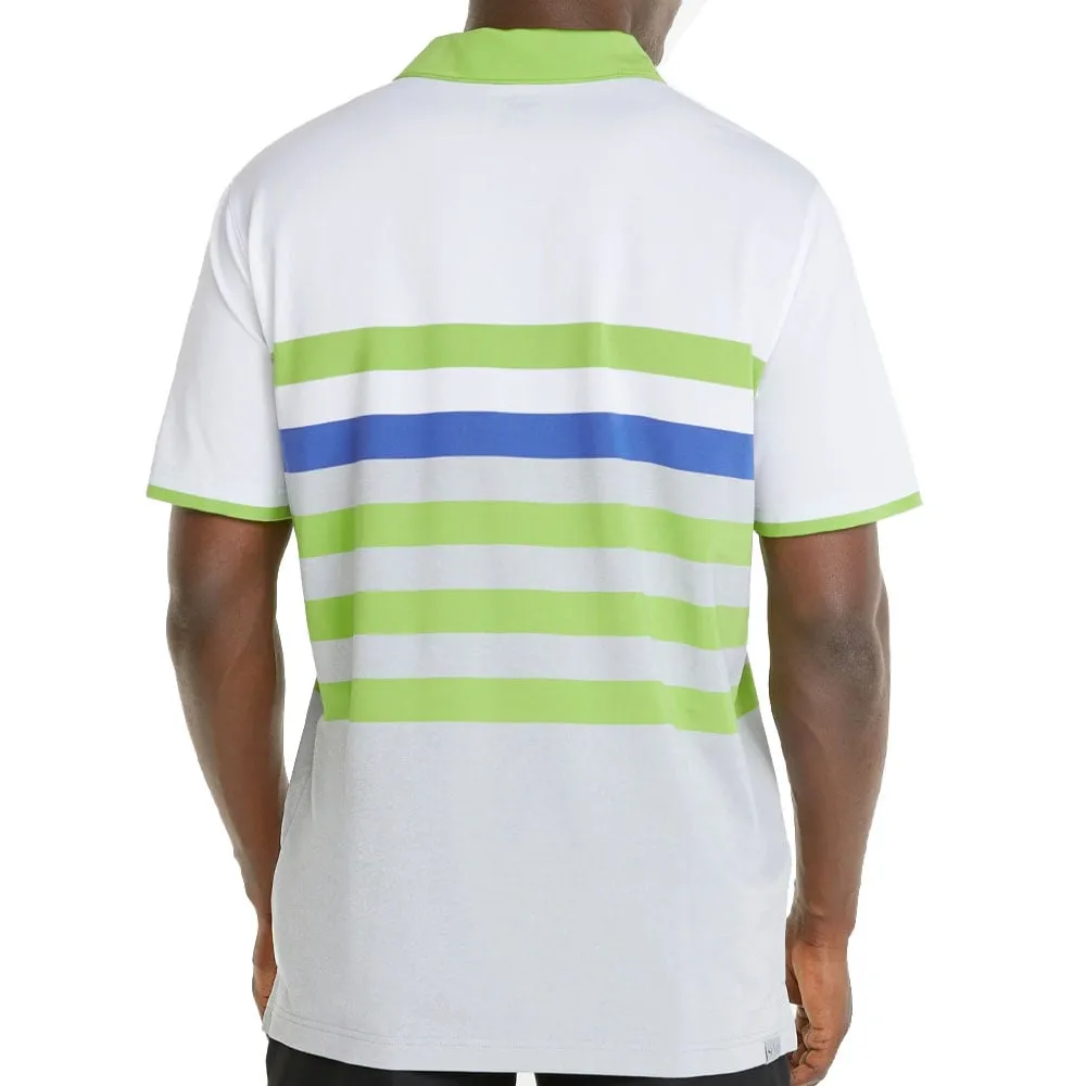 Puma Mattr One Way Polo Shirt - Bright White/Greenery Feel the Energy Be Unstoppable