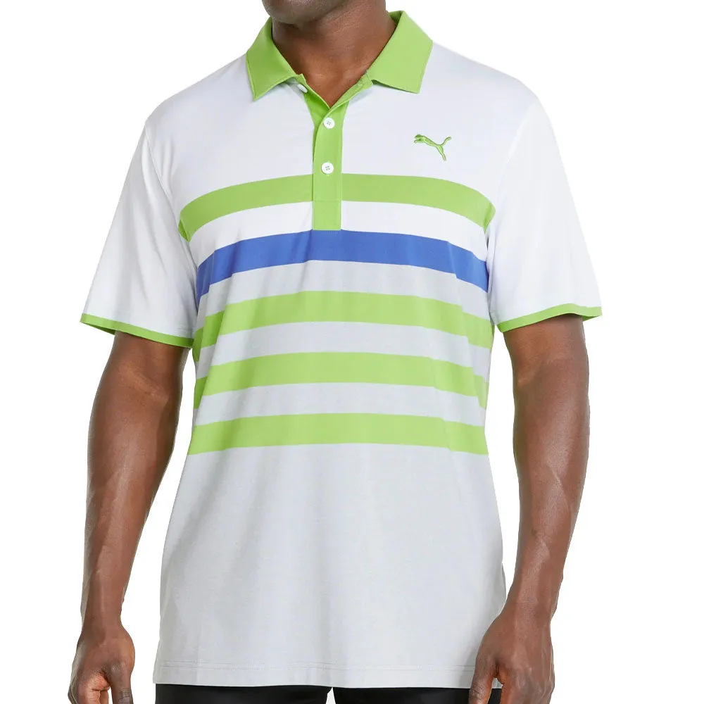 Puma Mattr One Way Polo Shirt - Bright White/Greenery Own the Streets All Saints' Day Sale