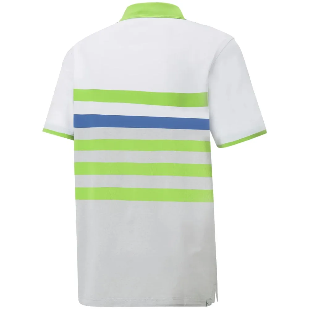 Puma Mattr One Way Polo Shirt - Bright White/Greenery Mother's Day Sale Redefine Classic