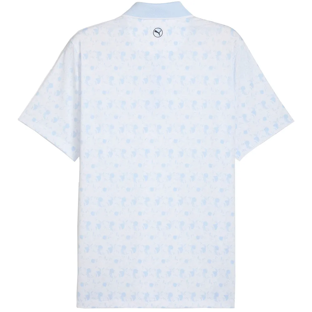 Own the Streets Walk Loud Puma Mattr Ornamental Polo Shirt - White Glow/Haute Tropic