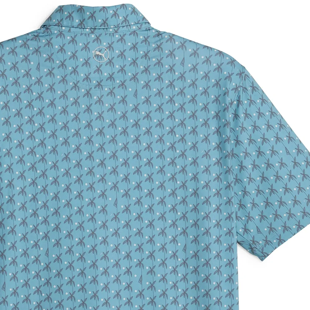 Puma Mattr Palms Polo Shirt - Bold Blue/Slate Sky Autumn Sale Economical