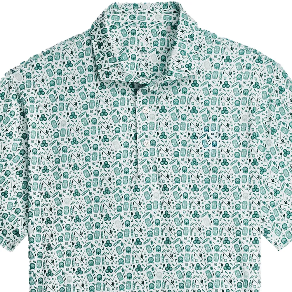Thanksgiving Day Sale Independence Day Sale Puma Mattr Port Polo Shirt - Green Terrain/White Glow