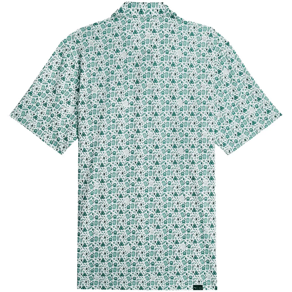 Puma Mattr Port Polo Shirt - Green Terrain/White Glow Move Like You Mean It Sweetest Day Sale